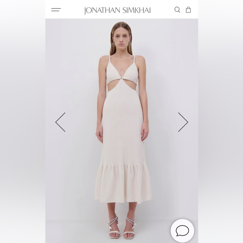 Jonathan Simkhai Alya Diamanté Midi dress Size 4 NWOT